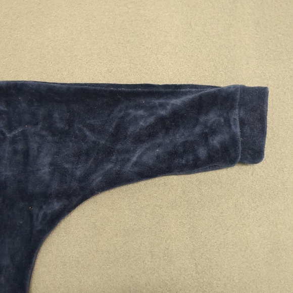 Vintage Jacadi Velvet Blue Bear Jumpsuit Pajamas 12MO - Picture 5 of 10